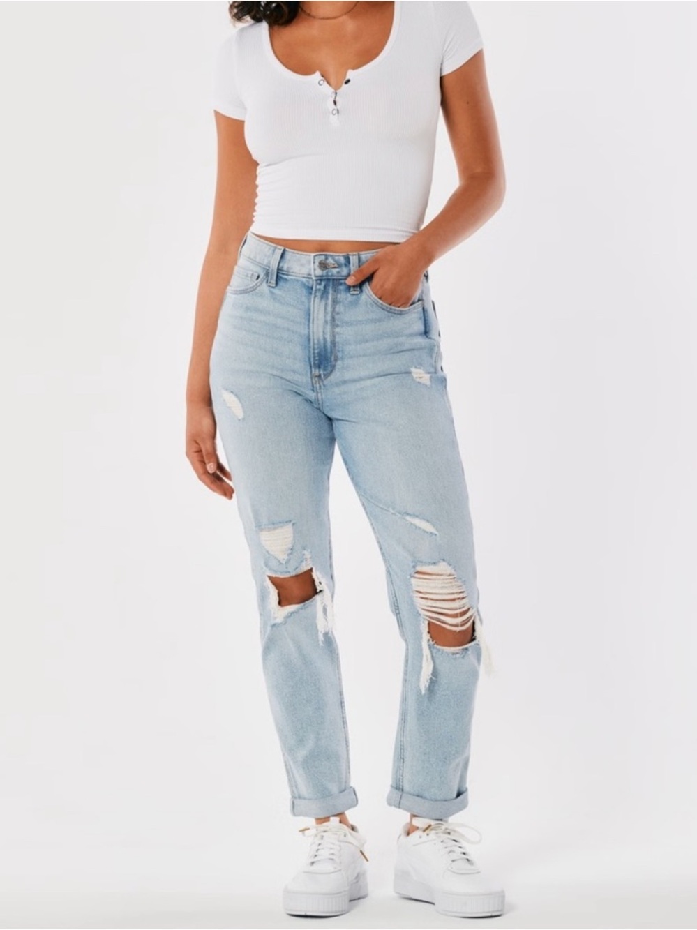 hollister ultra high rise mom jeans